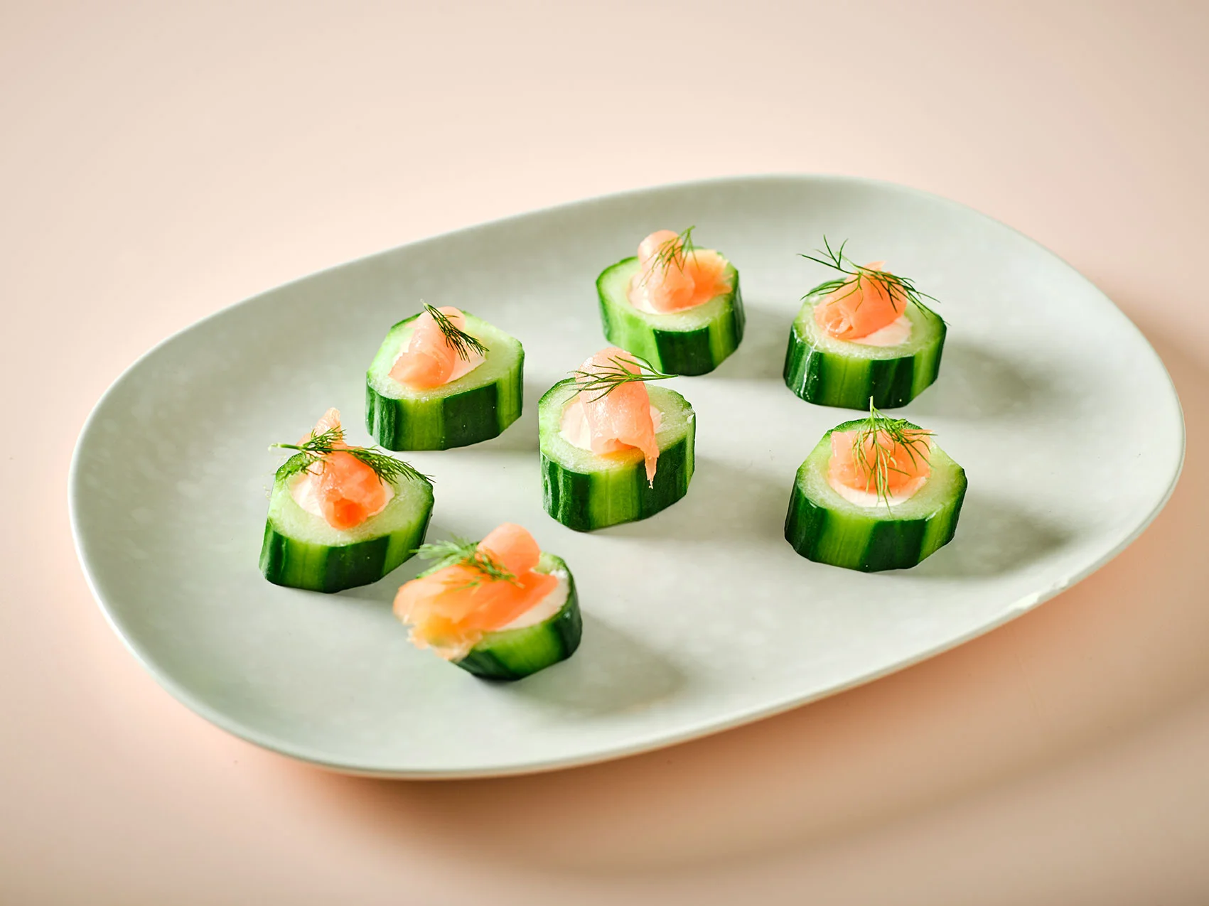 Christmas canapes recipe for Gousto, 2016. Cool salmon bites