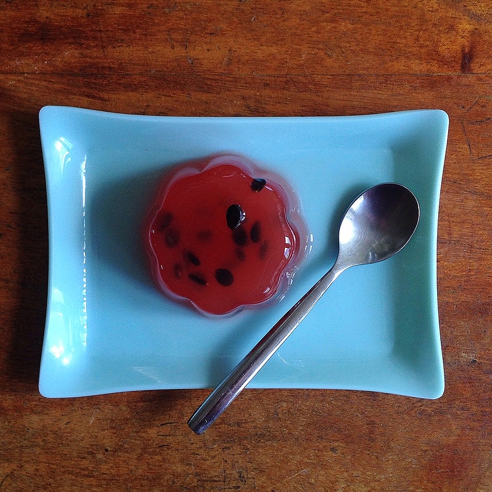  Content for Domestic Sluttery. Recipe and styling; Alice Feaver, 2013.  Watermelon and Campari Jelly  