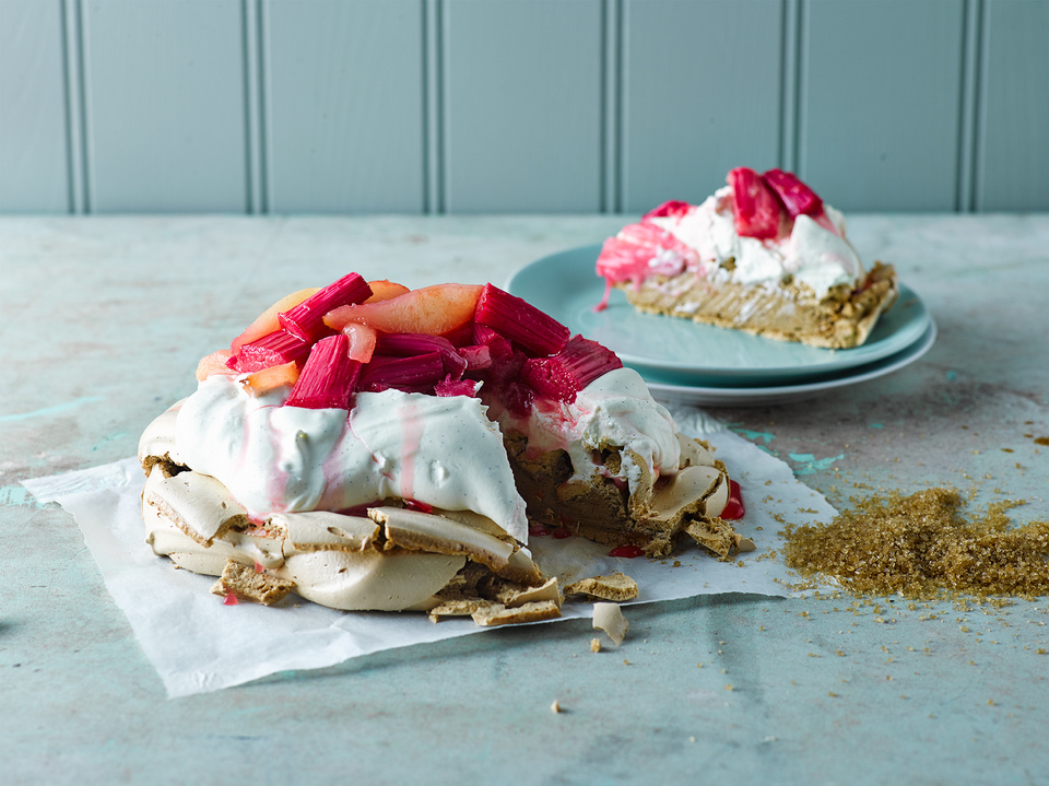 For Gousto feat. Two Chicks, 2015. Brown Sugar Pavlova w/Pear & Rhubarb
