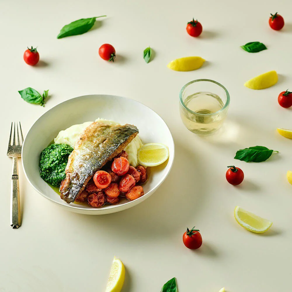 Styling for Gousto; Seabass w/lemon mash