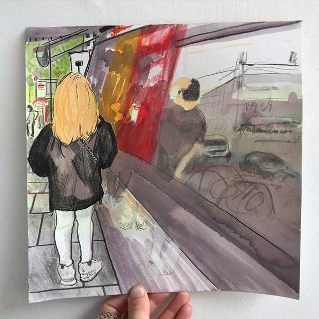 Queuing for Sainsbo&rsquo;s
.
.
.
.
.
.
.
.
#sketchbook #drawing #art #london #supermarket #covid19 #2metres