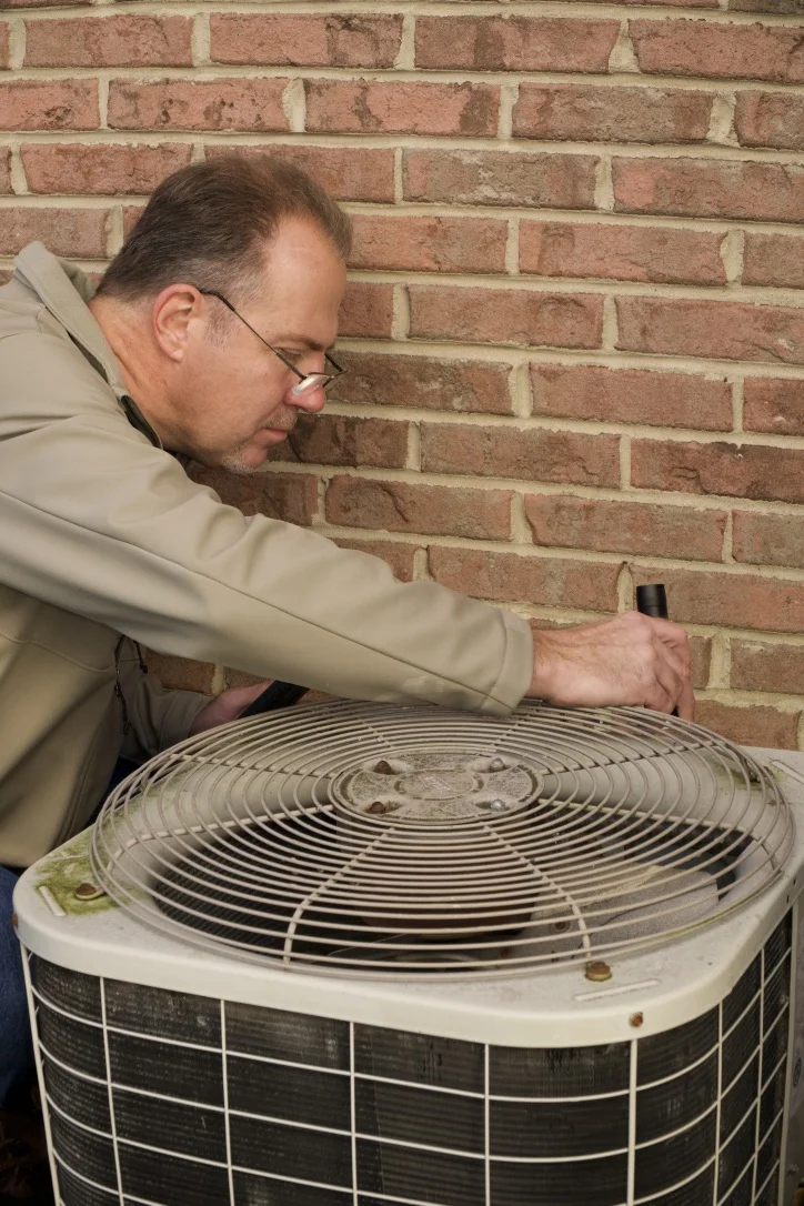 I inspect the AC condensing units to provide you with important information about the brand, its age, its capacity, serial number, and any recommended maintenance. This will be on the report for future reference.