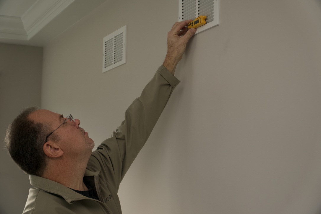 I check the heating and air conditioning temperatures to make sure they are within standards. This can help me decide if further evaluation is needed by an HVAC Professional.