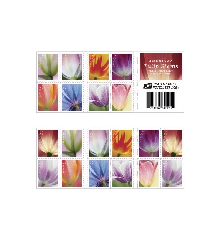 Postal Service Stamps: USPS Tulips 2022 Forever Postage Stamps