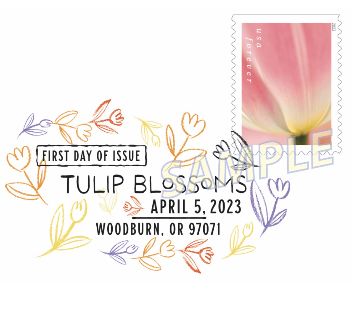 Tulips on Postage Stamps, Colourful Flower Stamps