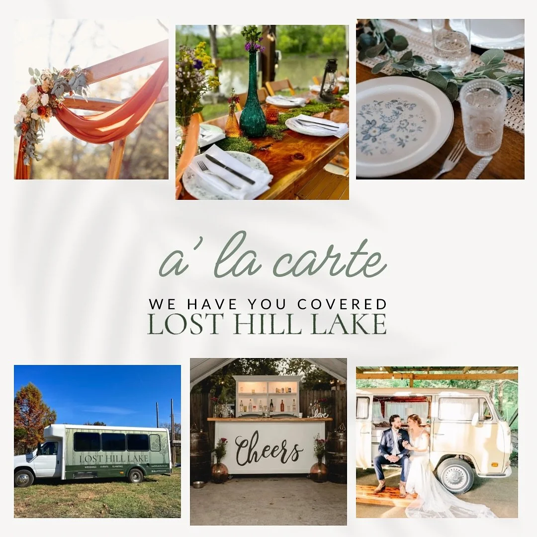 Simplify. Elevate.

Our &agrave; la carte services are here for your convenience. 

💠D&eacute;cor + Styling: Let our team design, set up, and style your day with our curated decor collection.

💠Mixed China &amp; Elegant Glassware -  with bussing &a