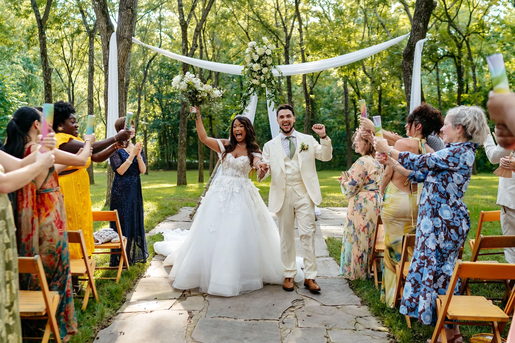 A Custom Forest Wedding at Lost Hill Lake | Aya &amp; Sinclair’s Canopy Celebration in Missouri