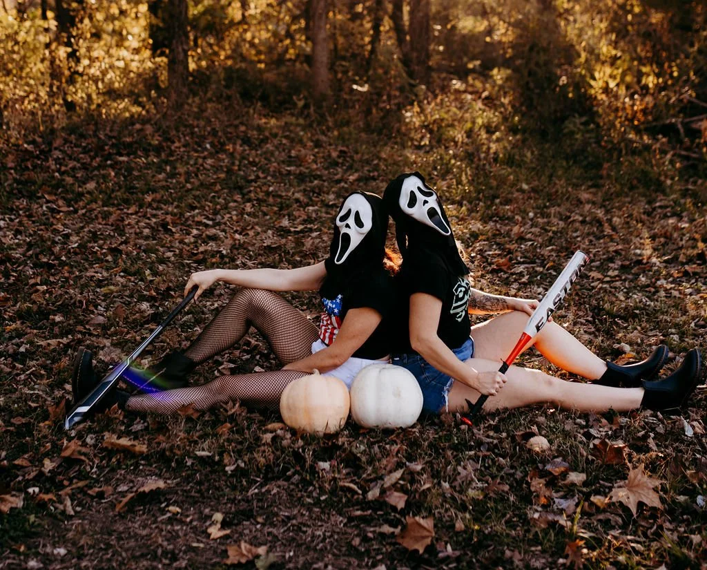 Halloween Photoshoot at Lost Hill Lake | Ghost Face Glamping