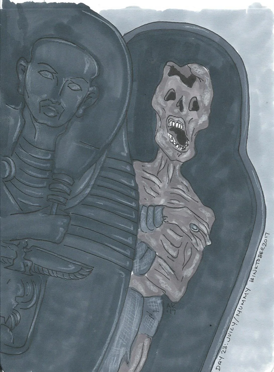 Inktober 2017 Day 23: Juicy/ Mummy