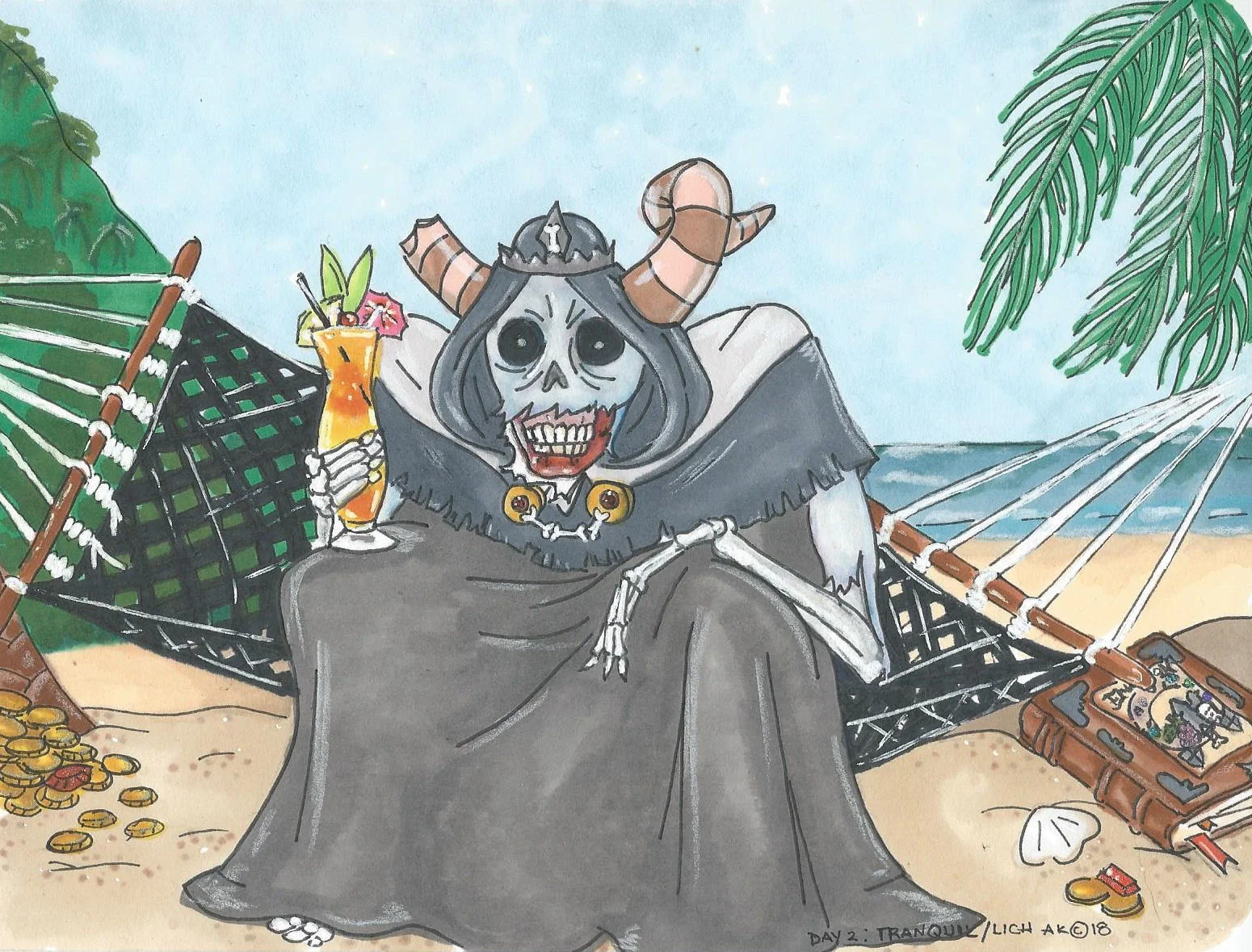 Inktober 2018 Day 2: Tranquil/ Lich