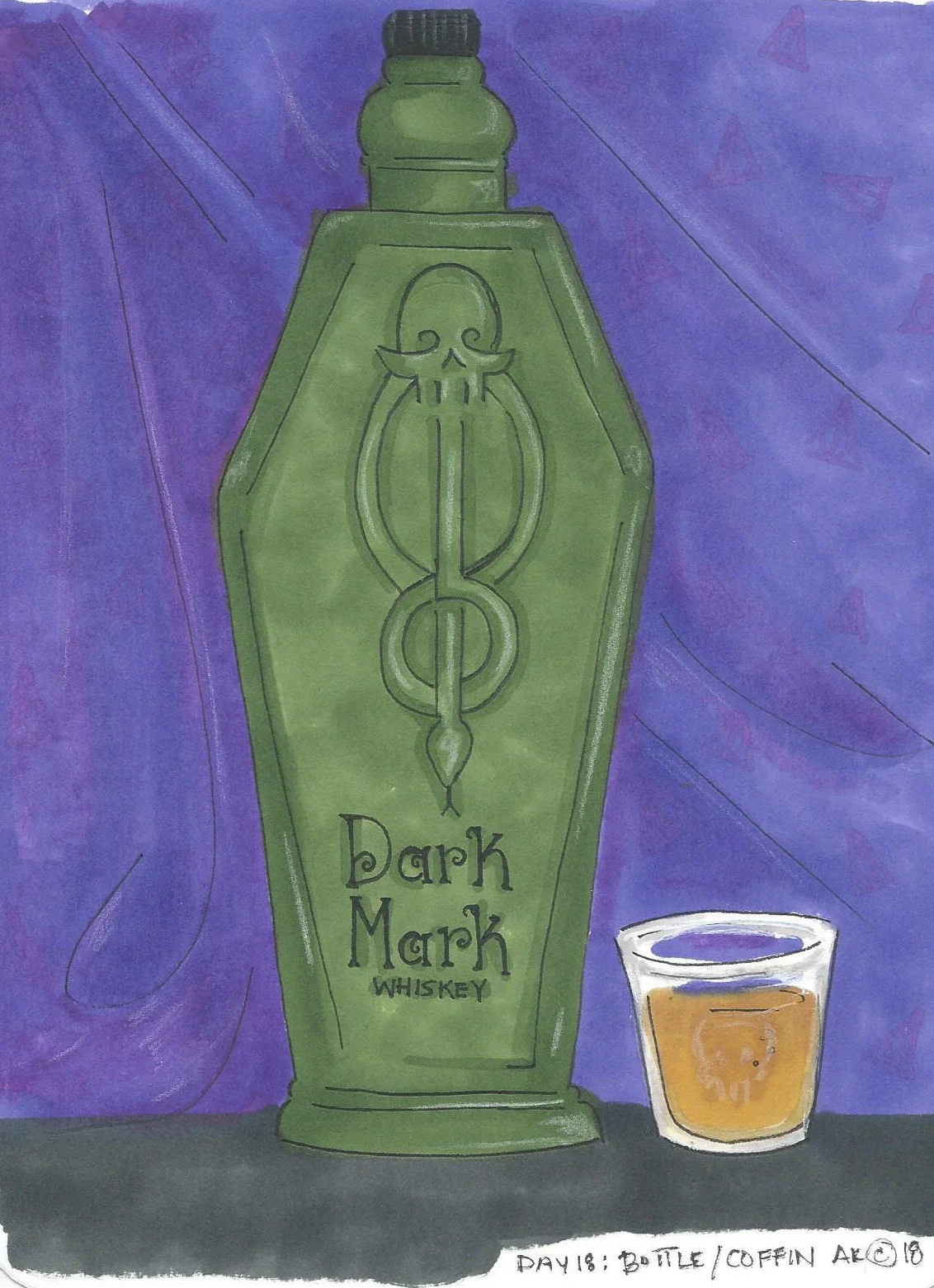 Inktober 2018 Day 18: Bottle/Coffin