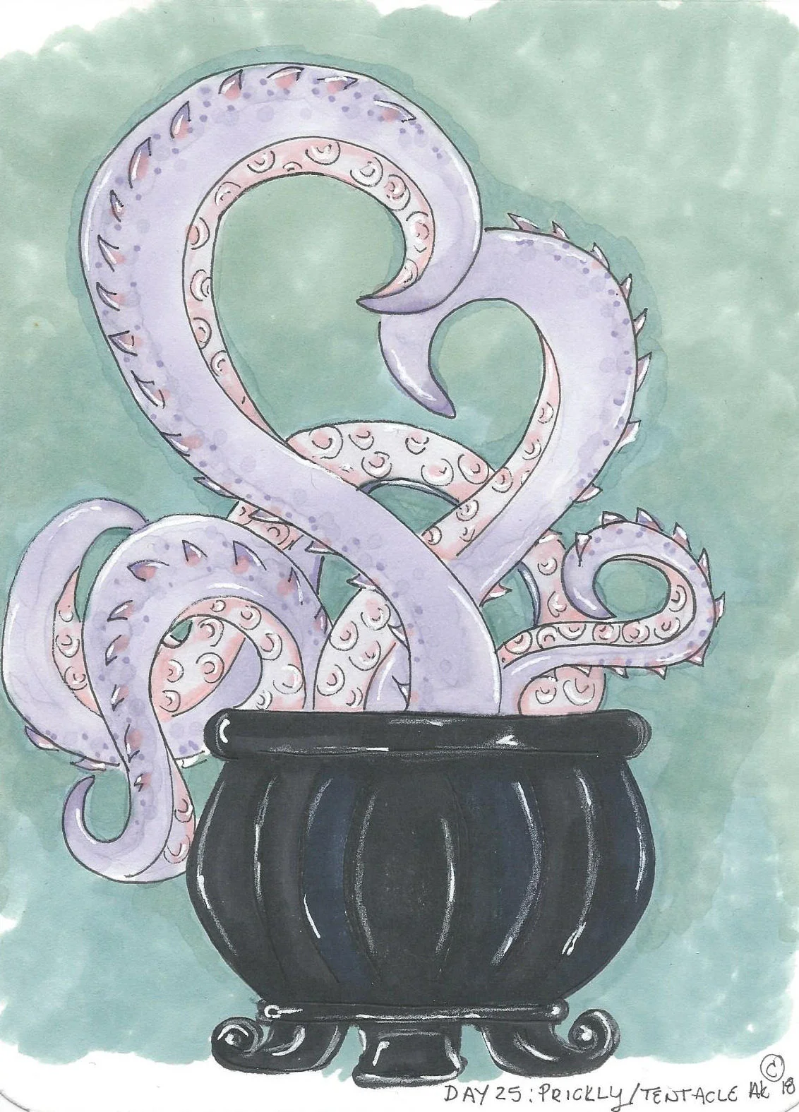Inktober 2018 Day 25: Prickly/ Tentacle