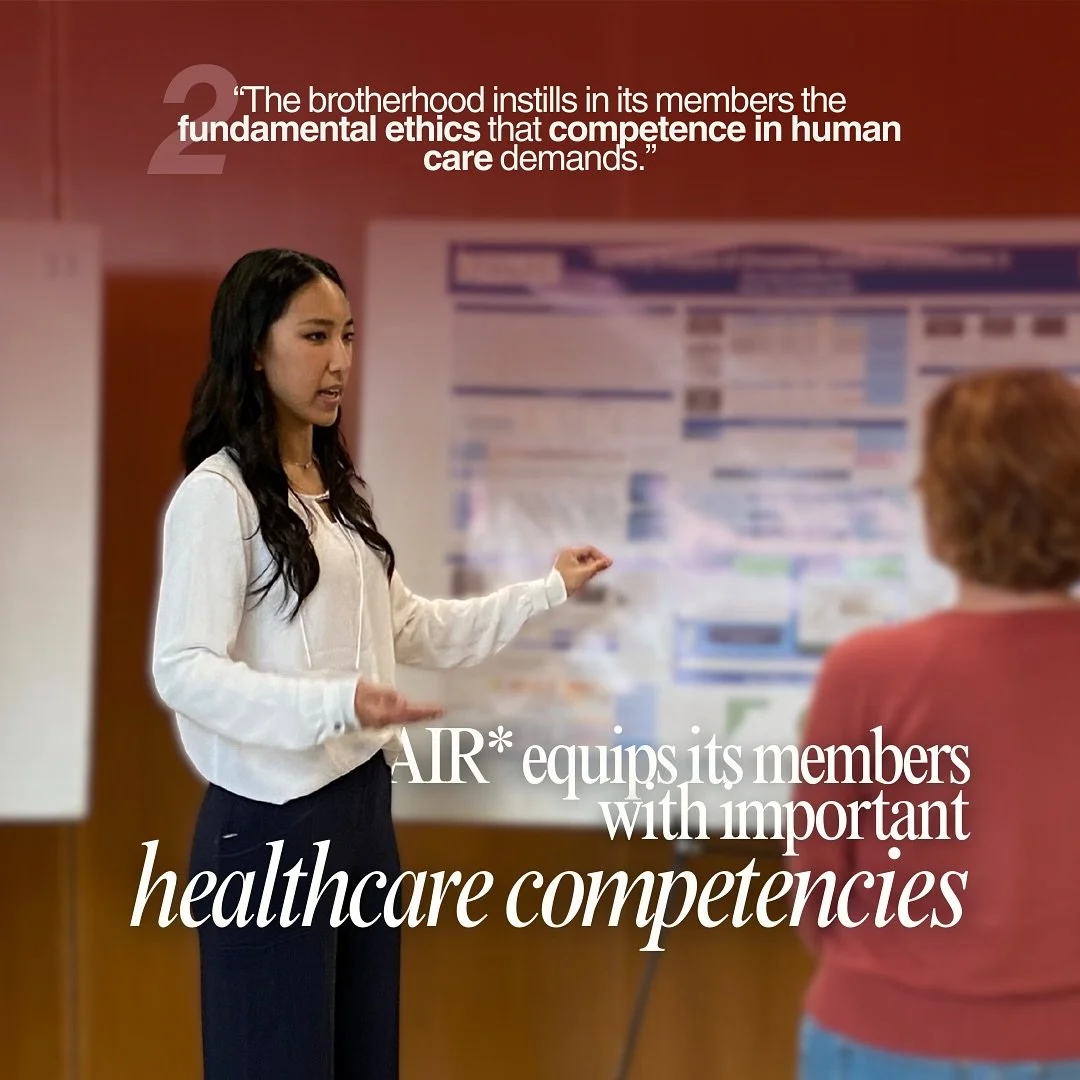 Second in AIR&rsquo;s mission talks about our dedication to shaping competent individuals that excel within and beyond the healthcare industry 🩺

The brotherhood encourages members to grow into caring and capable future healthcare providers and acad