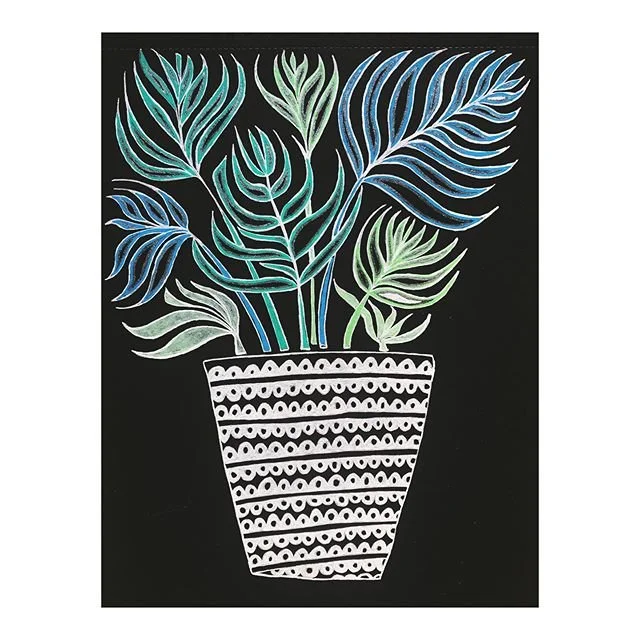 + winter palm and urn +