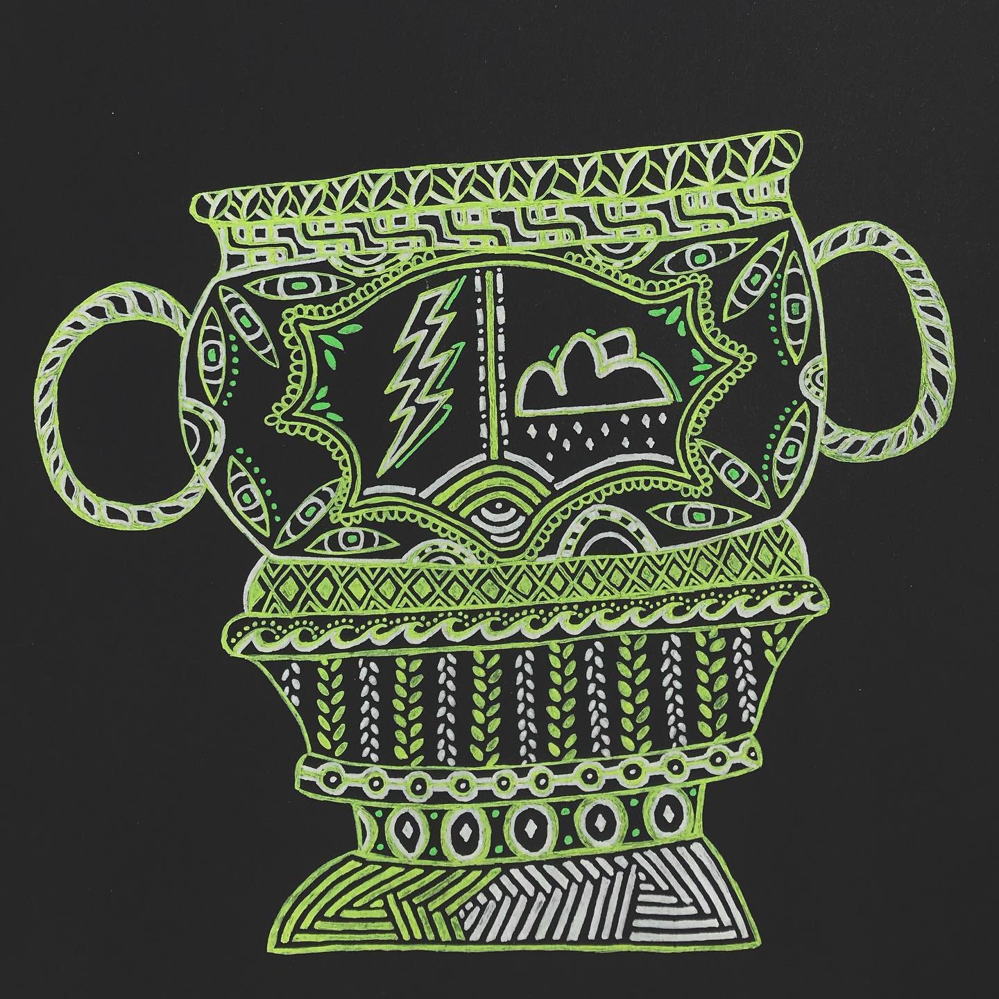 + light green (neon) urn +