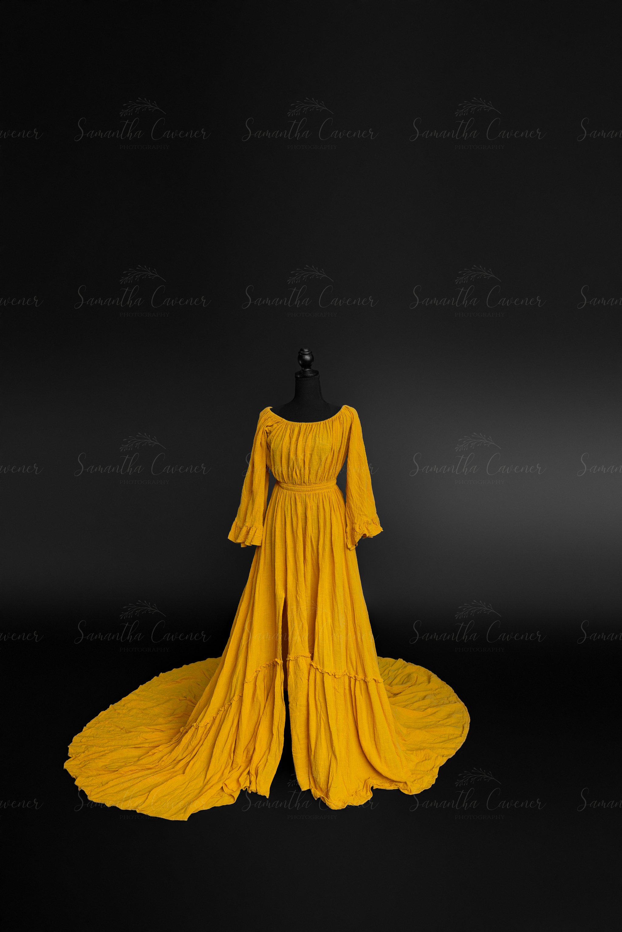 Mustard Yellow Ruffle Gown