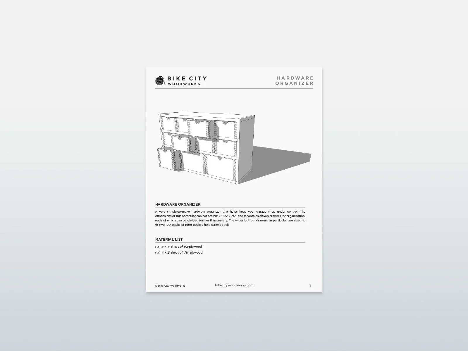 Hardware Organizer FREE Downloadable Plans — Bike City Woodworks
