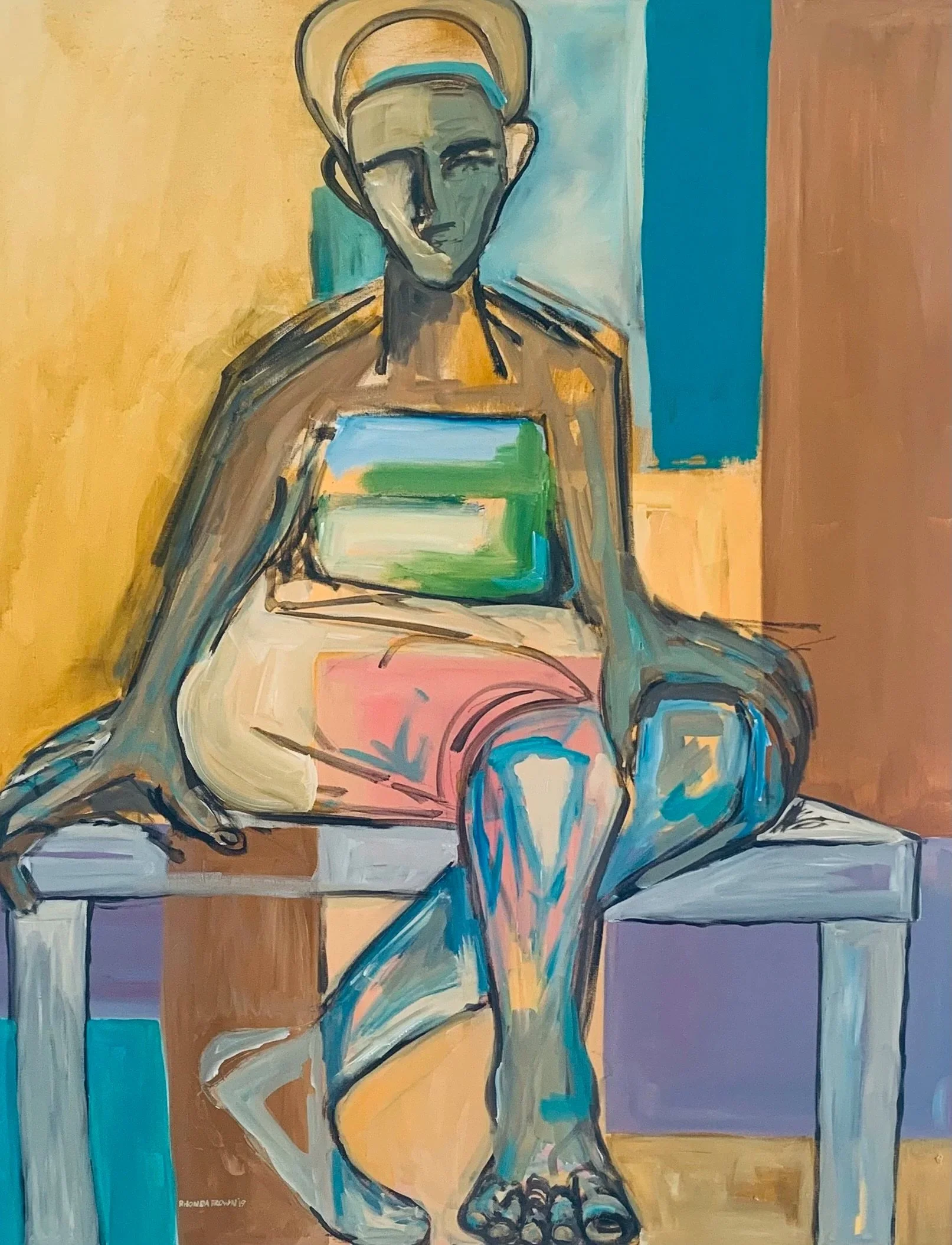 Painting by Rhonda K. Brown --Big Mama, acrylic on canvas 2018
