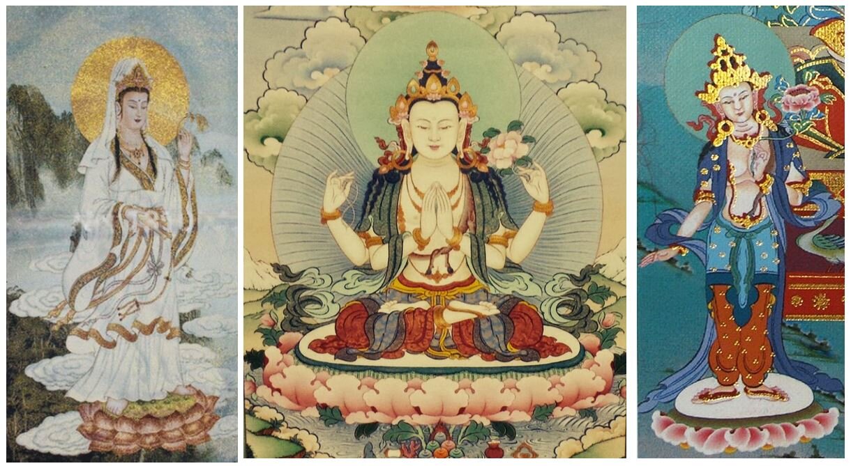 3 pictures of Chenrezig/Kuan Yin (Buddha of Loving Kindness and Compassion)