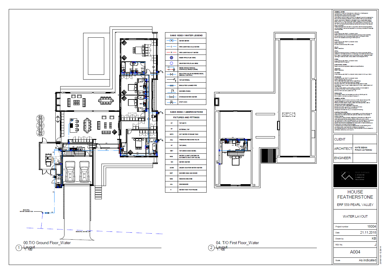   Municipal/ Construction Drawings:  Water Layout 