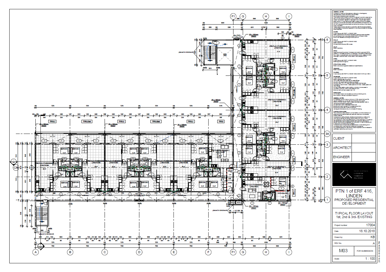   Municipal/ Construction Drawings:  Typical 1st, 2nd &amp; 3rd Floor Plans 