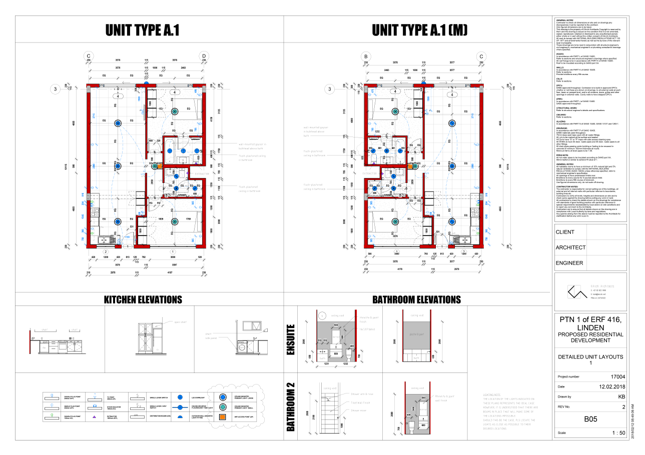   Construction Drawings:  Detailed Unit Layouts 