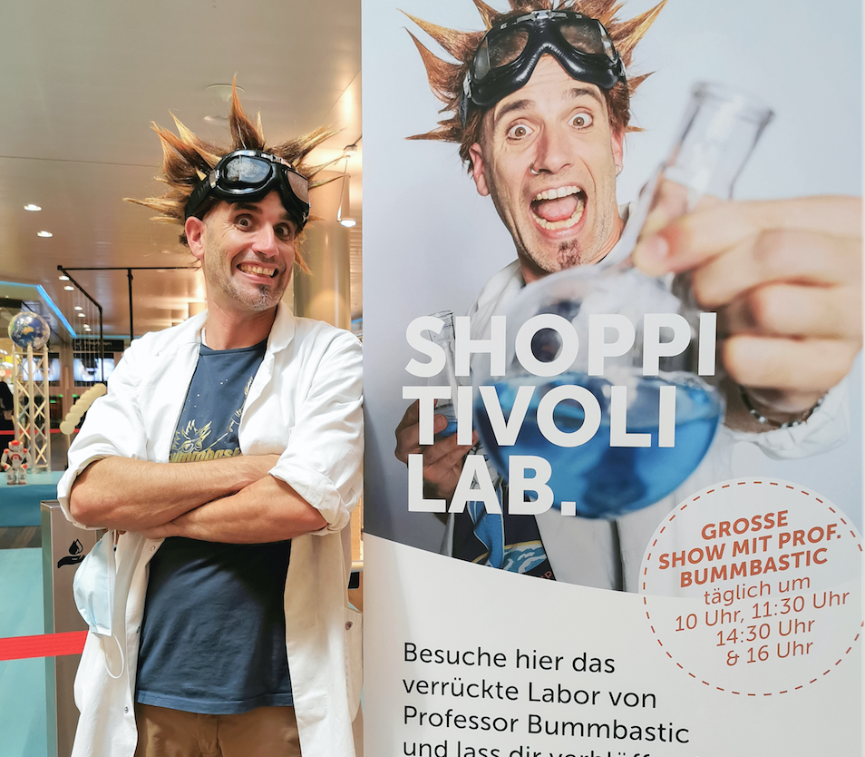 Das Shoppi Tivoli Labor mit Professor Bummbastic