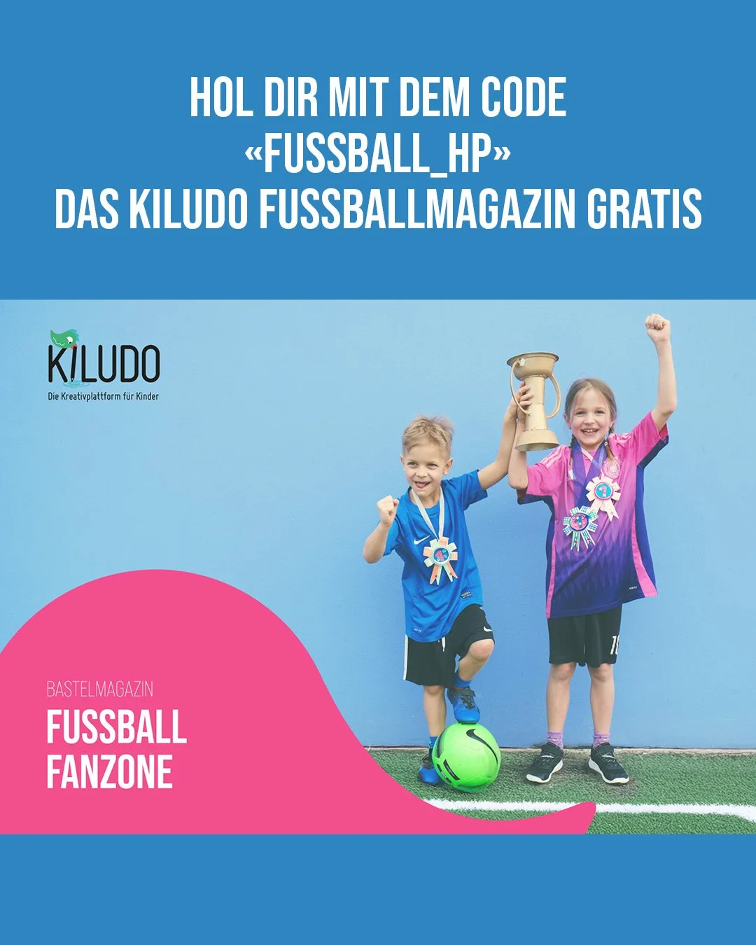 @kiludo.ch ist im 𝐅𝐮𝐬𝐬𝐛𝐚𝐥𝐥𝐟𝐢𝐞𝐛𝐞𝐫 &ndash; 𝐮𝐧𝐝 𝐝𝐮 𝐤𝐚𝐧𝐧𝐬𝐭 𝐦𝐢𝐭𝐟𝐞𝐢𝐞𝐫𝐧!
Zur Frauenfussball-EM schenken wir dir das brandneue Bastelmagazin rund ums Thema Fussball. Einfach den Code &laquo;Fussball_HP&raquo; eingeben und da