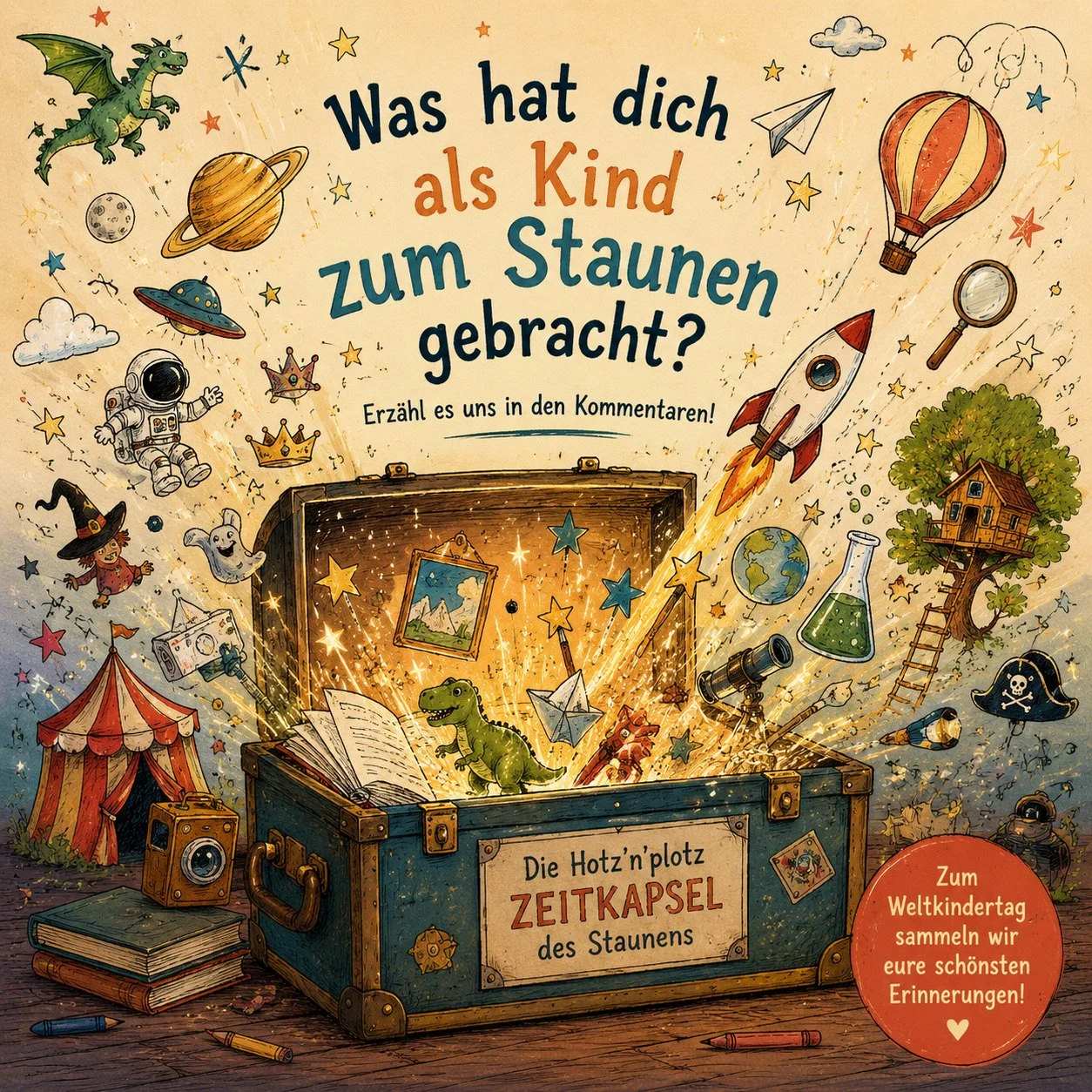 🎈 Internationale Kindertag 2026 🎈

Kinder haben eine besondere F&auml;higkeit:

Sie staunen.

Aus einem Karton wird ein Raumschiff.
Aus einem Stock ein Zauberstab.
Aus einer Frage ein gro&szlig;es Abenteuer.

Sie entdecken die Welt mit offenen Auge