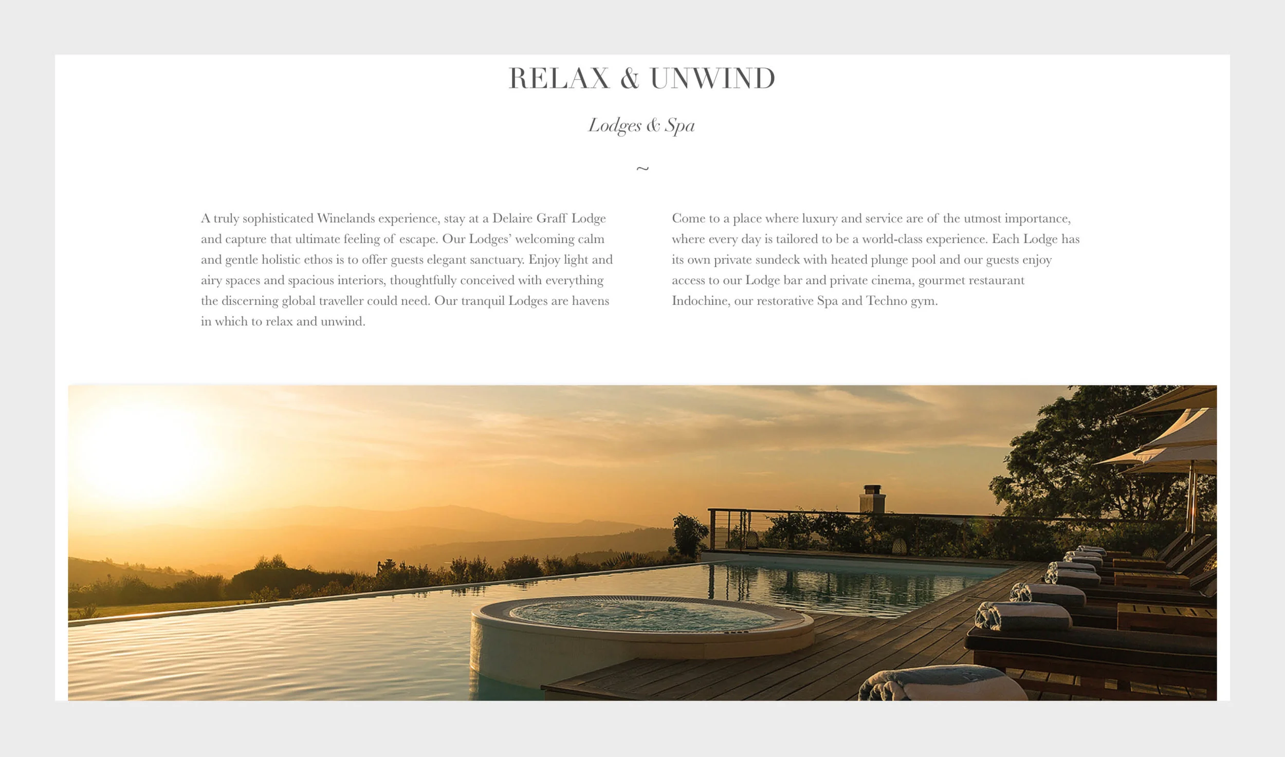 Describing the stay at Delaire