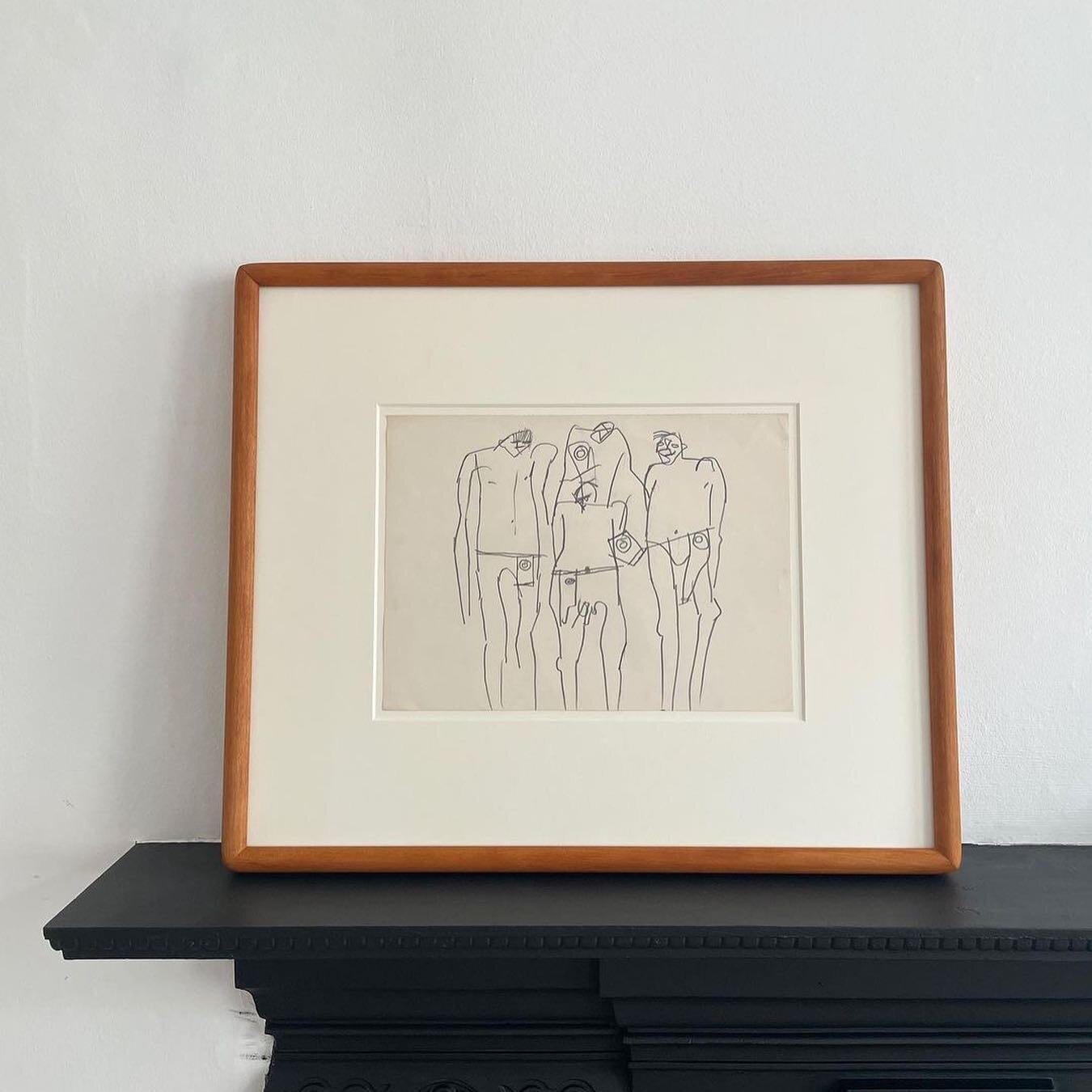 Keith Vaughan &lsquo;Figure Group&rsquo; framed in a recreation of a typical Henry Moore designed frame in consultation with @andrewbonacina From drawings and photographs we recreated this iconic frame in a cherry wood. Our master woodsman @rob303 th