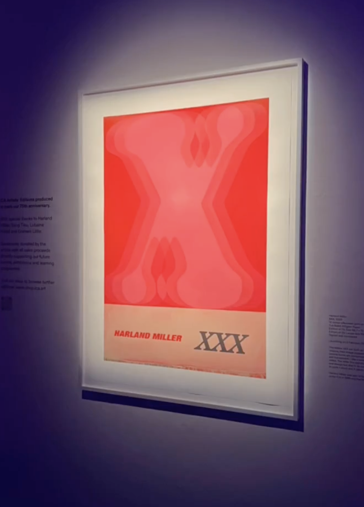 Harland Miller, XXX, 2023,  16 colour silkscreen print on Somerset Radiant White Tub Sized 410gsm Paper 96.7 × 70 cm Edition of 75, signed and numbered. framed by Frame London