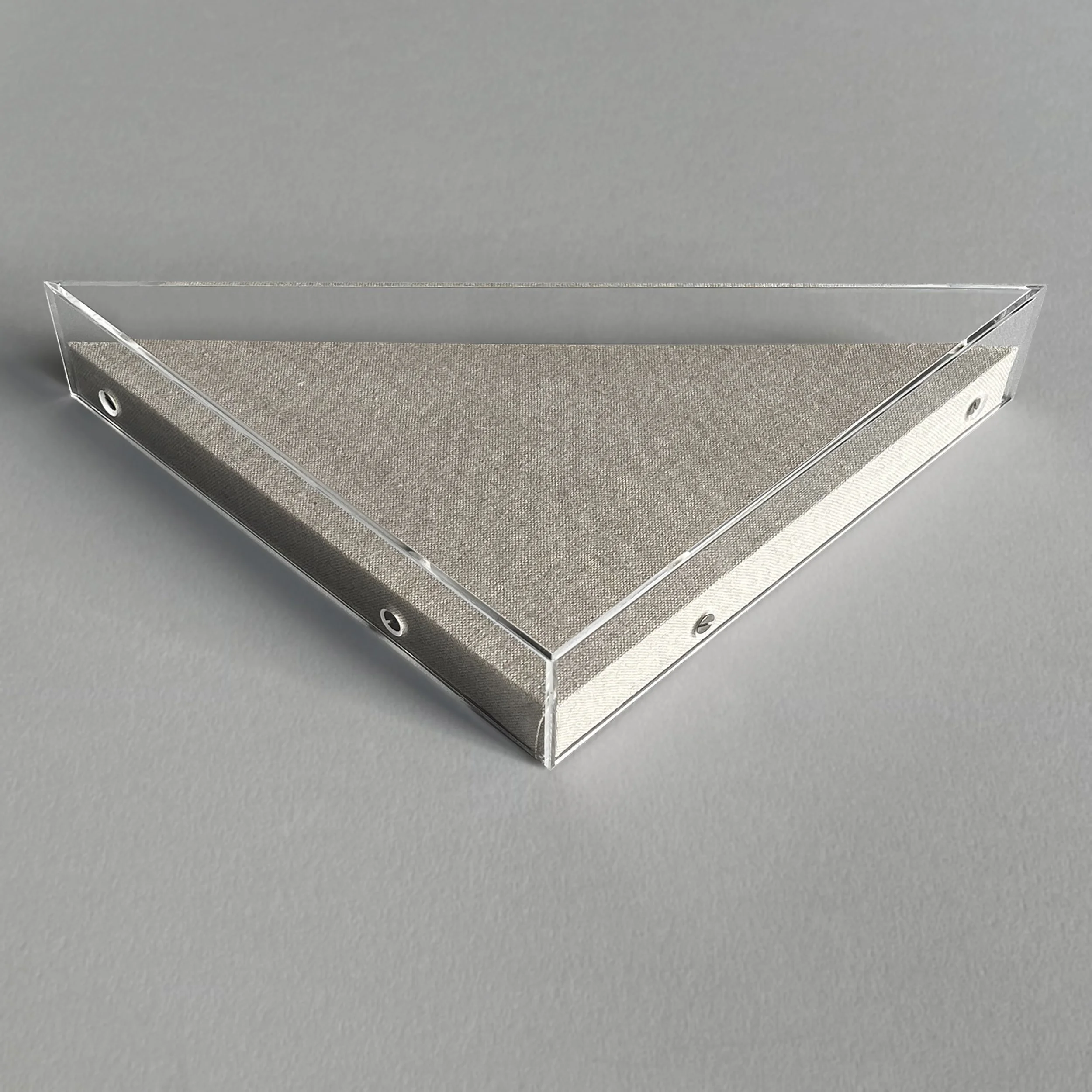 Acrylic box with linen covered backing