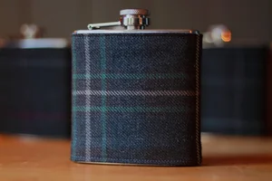 Balgonie Kilts Kilt Hire Fife—Tartan Covered Hipflasks
