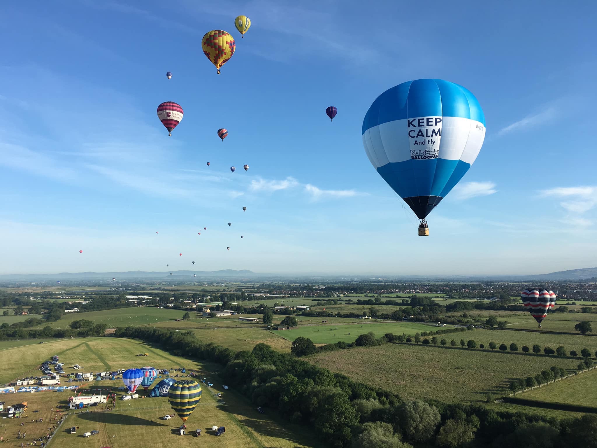 Kubicek Balloons BB26E flying at Cheltenham Racecourse