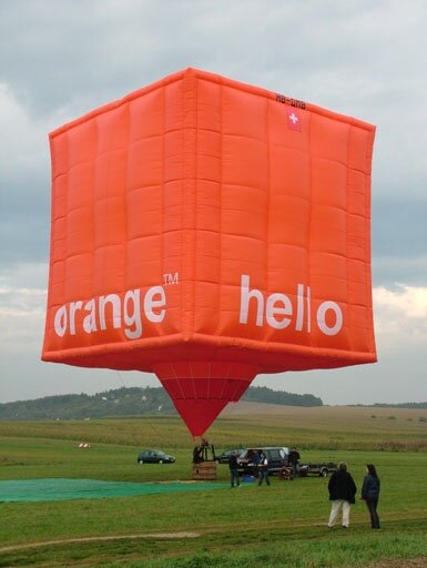 Orange Hot air Balloon advertising
