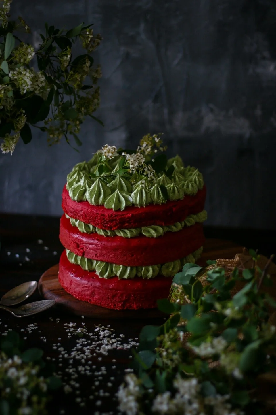 A Mother's Day Treat | Red Velvet Cake with Moringa - White Chocolate Buttercream