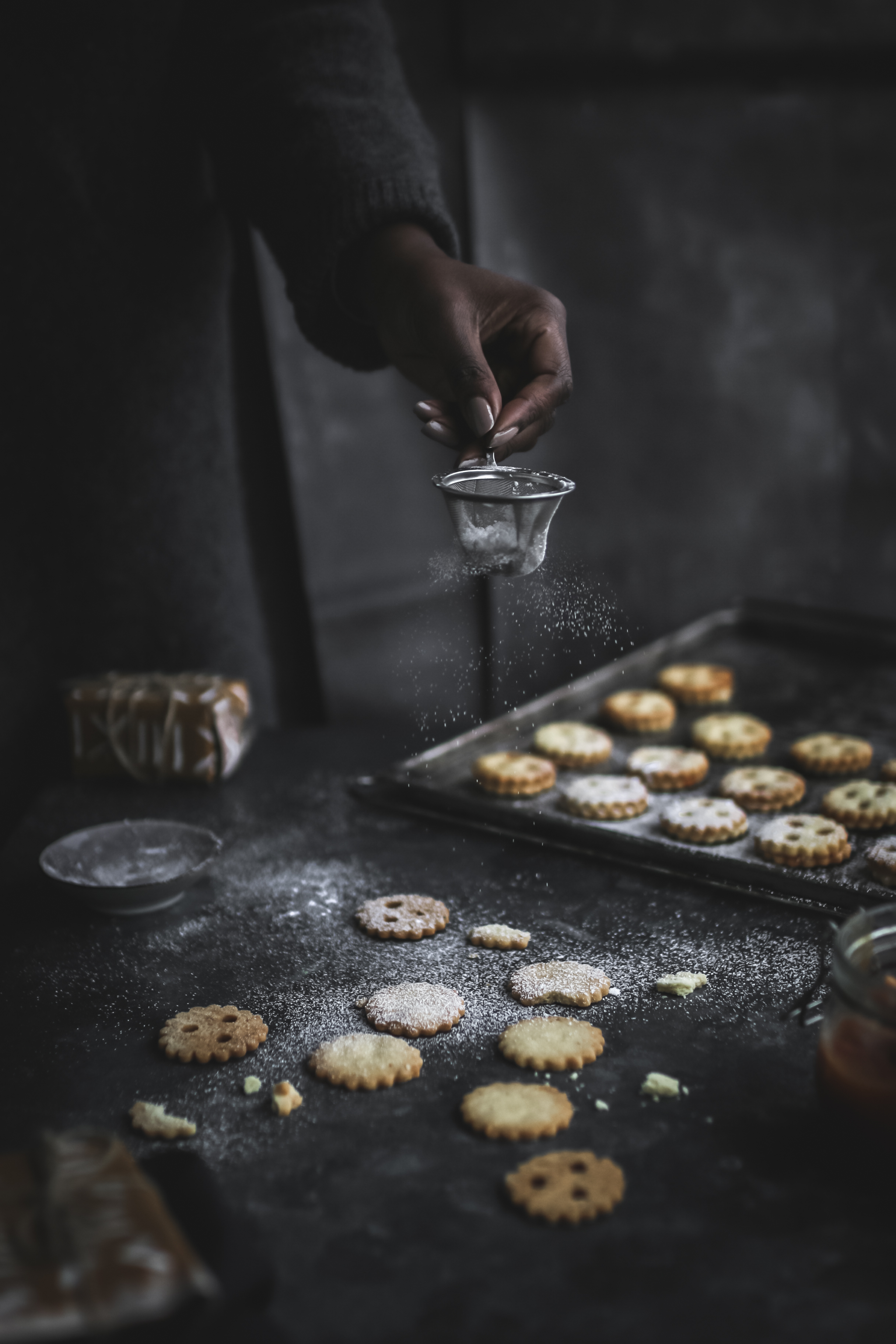 Linzer Cookies with Persimmon Jam