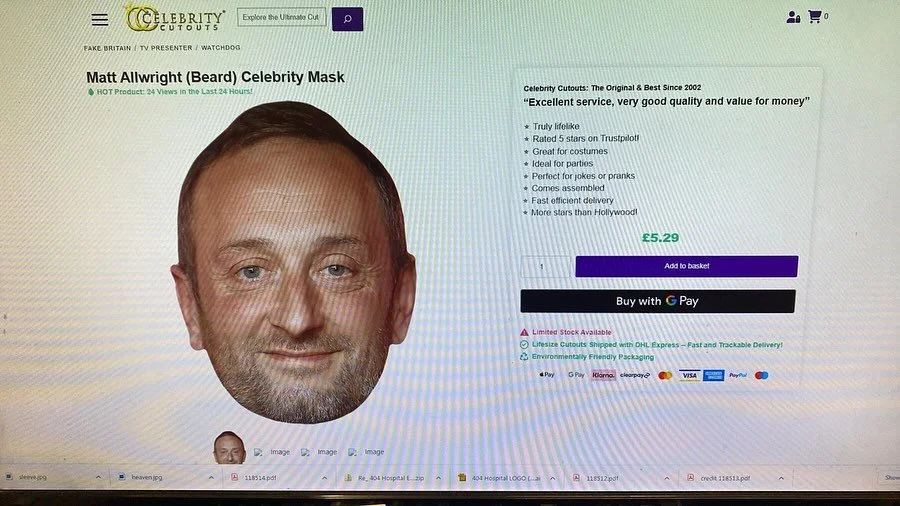 Please be aware that this celebrity mask bearing my name which is available online is in fact a picture of @steeyivejj from whom I was separated at birth. Please do NOT attempt to AMUSE your FRIENDS or spring a SURPRISE on your PLUMBER using this mas