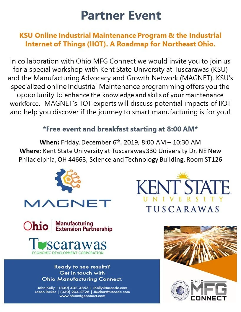 KSU Online Industrial Maintenance Program &amp; the Industrial Internet of Things (IIOT). A Road-map for Northeast Ohio.    