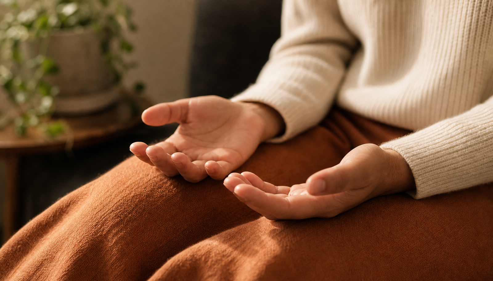 EMDR and trauma therapy, hands detail