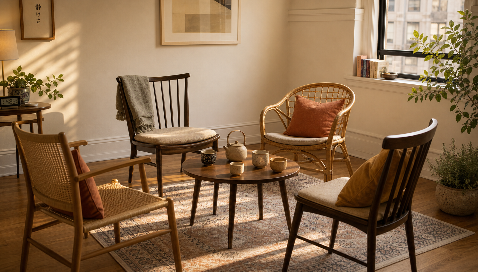 Family therapy room in Midtown Manhattan, NYC - chairs gathered in a circle