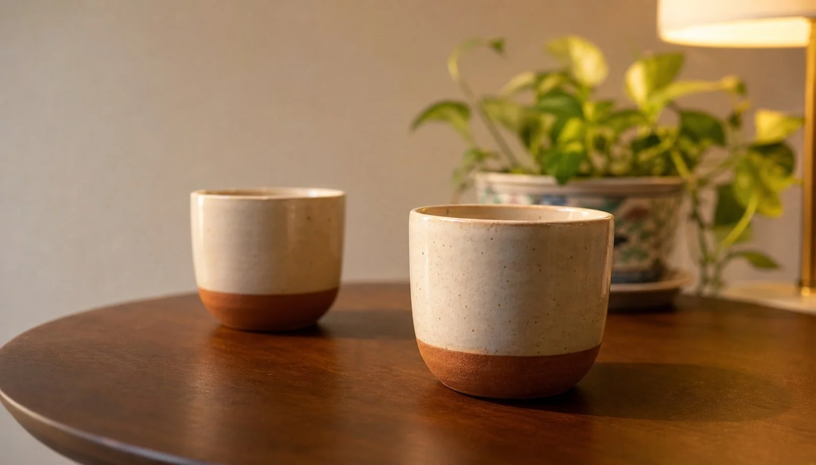 two ceramic cups as a backdrop to a supportive therapy targeting trauma centered client problems