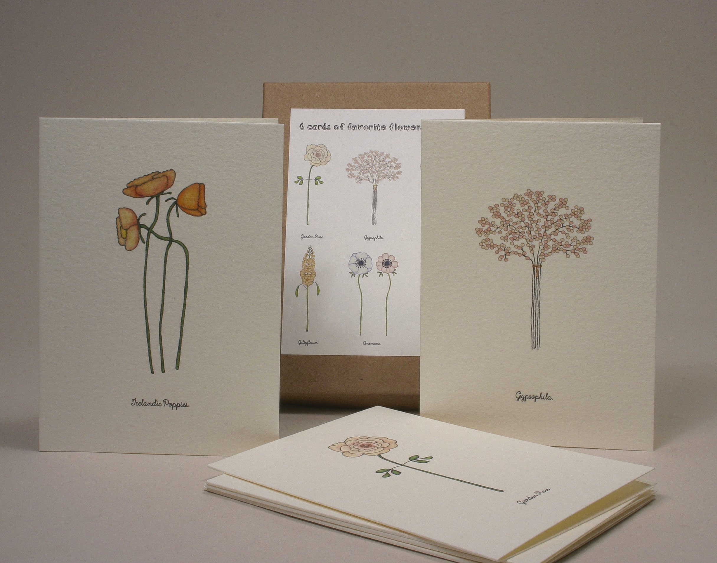 sets of floral cards.