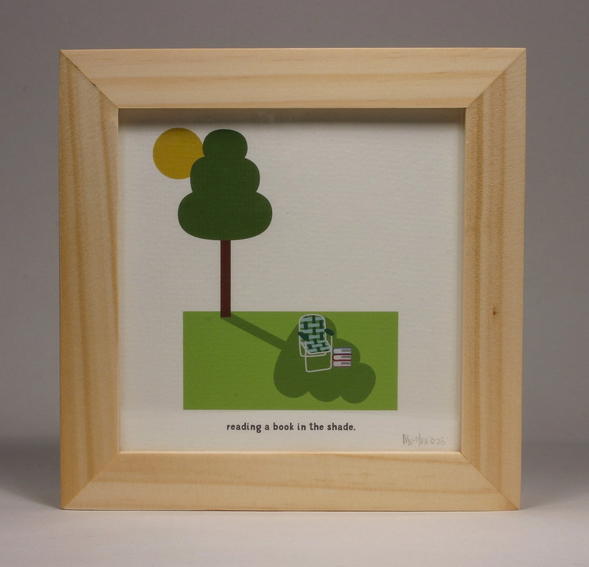 reading in the shade.