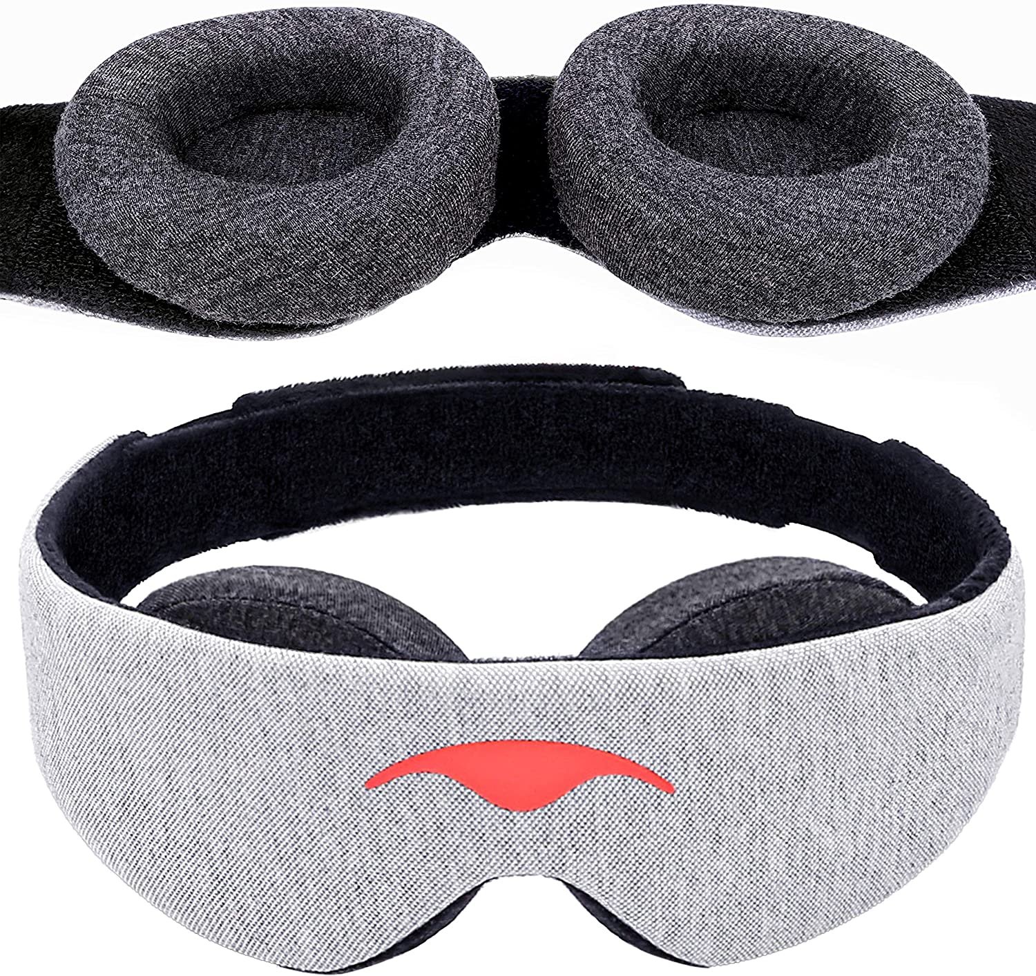 Manta sleep mask. Grey felt with donut shaped padded eye holes.