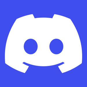 Discord logo. Purple, could be a game console or a video game alien face.