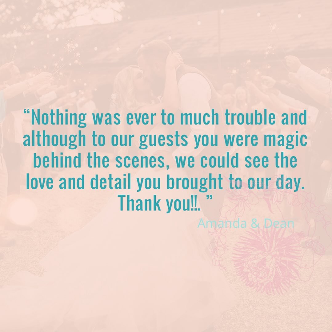 So generous with their time and love.  It&rsquo;s these responses that make our job so worth every moment.

#weddingreviews⭐️⭐️⭐️⭐️⭐️ #weddinglove #worththeeffort #feelthelove #feelyourworth #loveyourjob #weddingplannerlife #weddingflorist #contrywed