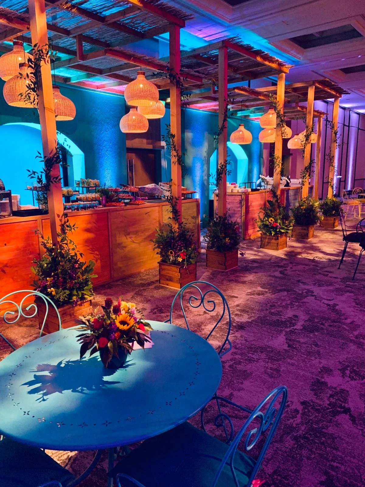 custom food station for a corporate networking event.