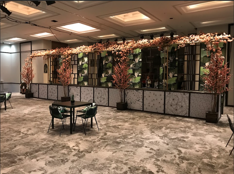 Fabricated design for a food station for a corporate event